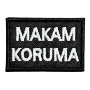siyah zemin makam koruma patch pec 6x4 cm