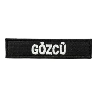 Siyah Zemin Gözcü Yazılı Nakış Patch