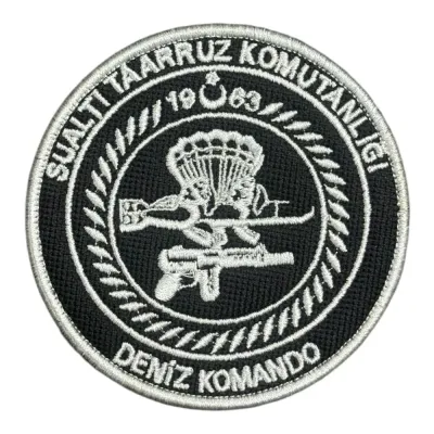 Beyaz Renk SAT Deniz Komando Nakış Patch Peç