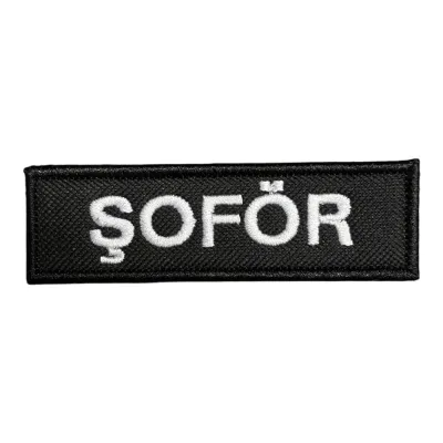 Siyah Zemin Şoför Yazılı Nakış Patch