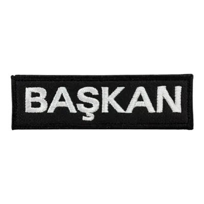 Siyah Zemin Başkan Yazılı Nakış Patch