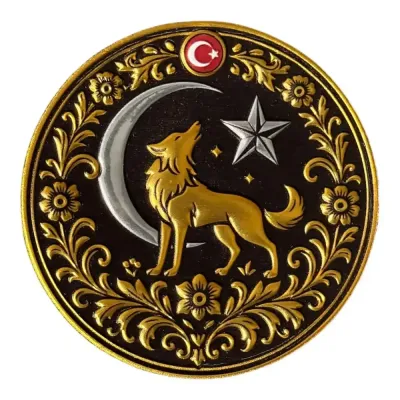 Motifli Bozkurt Hilal Yıldız Peç Patch