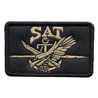 Black SAT Badge Embroidered Patch