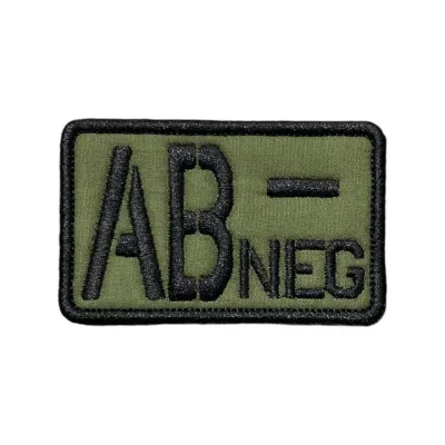 Haki Zemin AB Negatif Kan Grubu Nakış Patch Arma