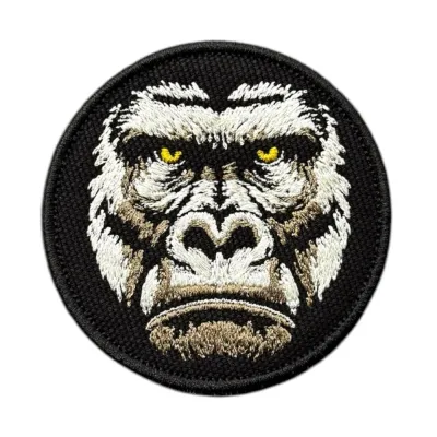 Siyah Zemin King Kong Patch Nakış Peç