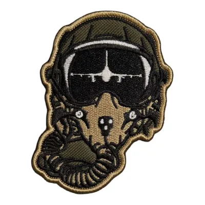F16 Fighter Pilot Helmet Embroidered Patch