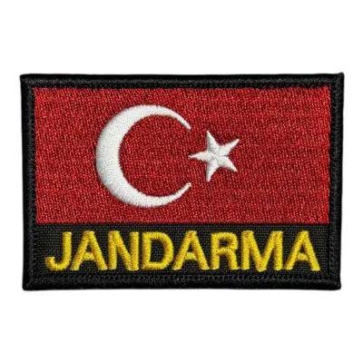 Türk Bayrağı Jandarma Yazılı Nakış Patch Peç