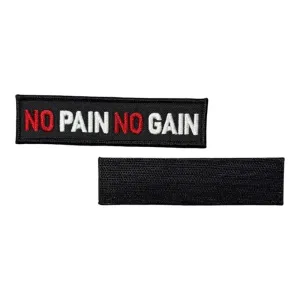 siyah zemin no pain no gain yazili patch pec cirtli