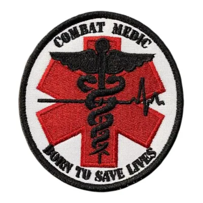 Combat Medic Born To Save Lives Patch Peç Nakış