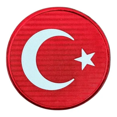 Kırmızı Yuvarlak Türk Bayrağı Patch – 7 cm