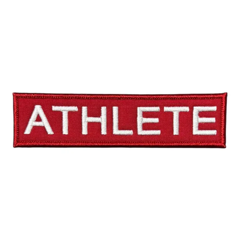 kirmizi zemin athlete yazili patch pec
