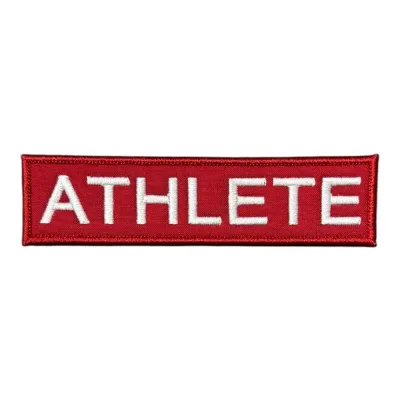 Kırmızı Zemin Athlete Yazılı Patch Peç
