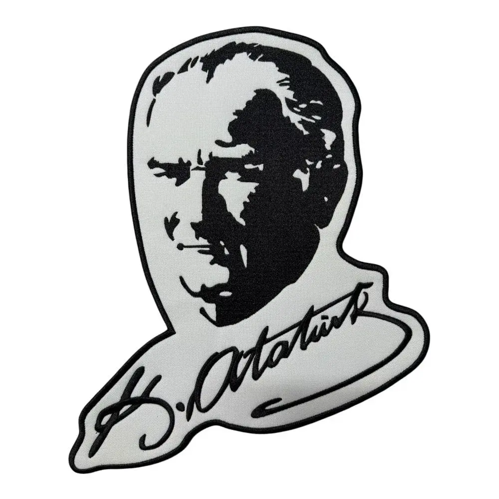 imzali ataturk portresi buyuk sirt patch 28x35 cm
