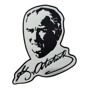 imzali ataturk portresi buyuk sirt patch 28x35 cm