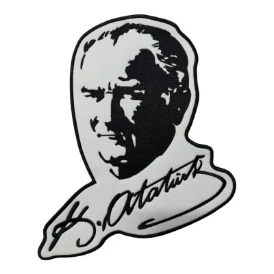 İmzalı Atatürk Portresi Büyük Sırt Patch 28x35 cm