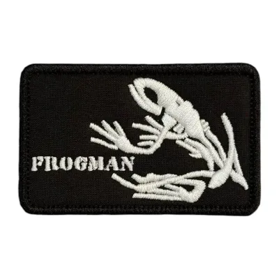 Siyah Zemin Frogman Nakış Peç Patch