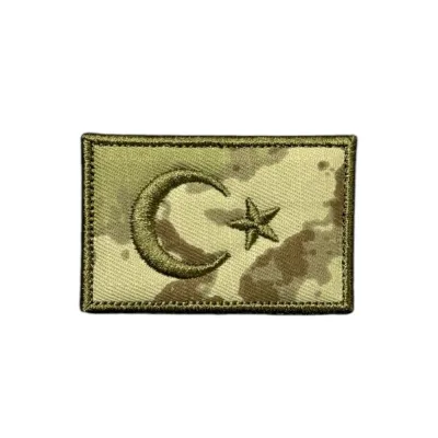 Kara Kuvvetleri Kamuflaj Türk Bayrağı Nakış Peç