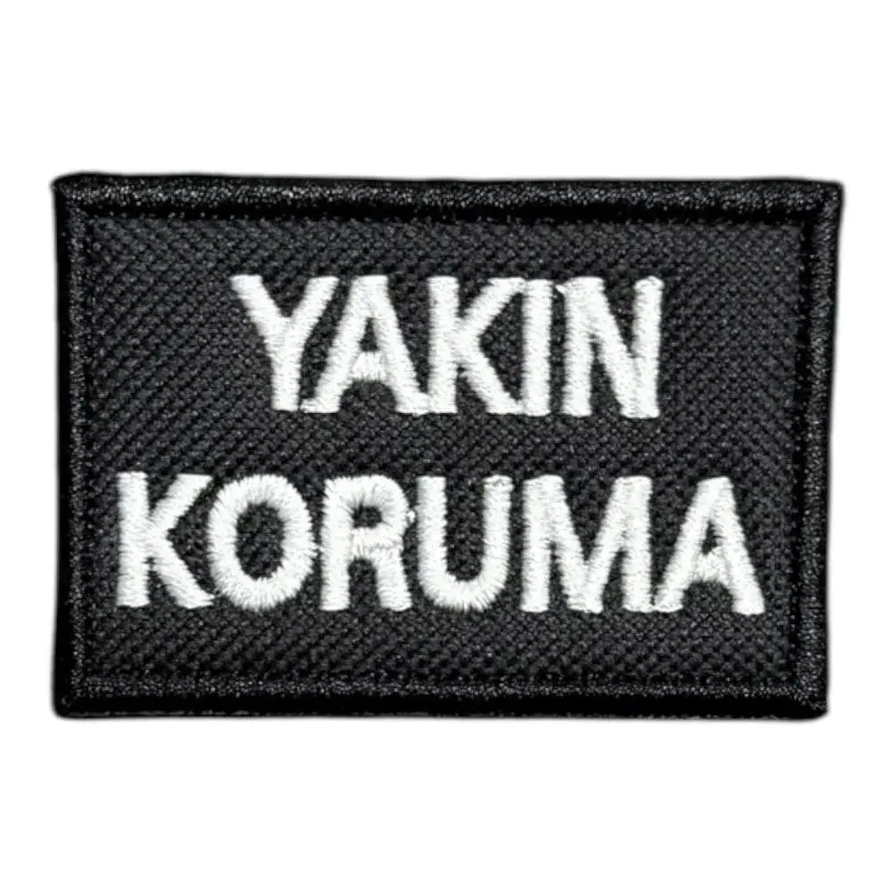 siyah zemin yakin koruma patch pec 6x4 cm