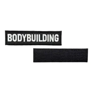 siyah zemin bodybuilding yazili patch pec cirtli