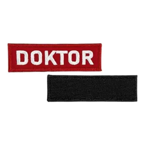 kirmizi zemin doktor yazili nakis pec patch cirtli