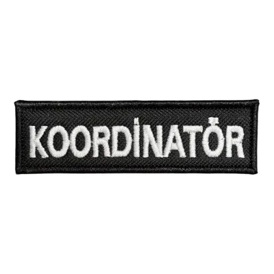 Siyah Zemin Koordinatör Yazılı Nakış Patch