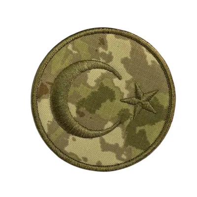Kara Kuvvetleri Kamuflajı Türk Bayrağı Yuvarlak