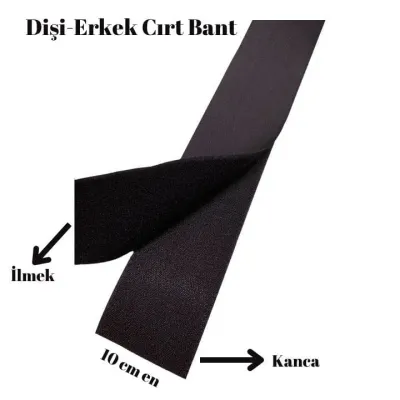 Siyah Renk Dişi Erkek Şerit Cırt Bant | En:10 cm