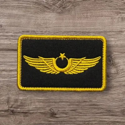 Siyah Zemin Pilot Brövesi Nakış Peç Patch