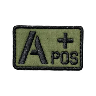 Haki Zemin A Pozitif Kan Grubu Nakış Patch Arma