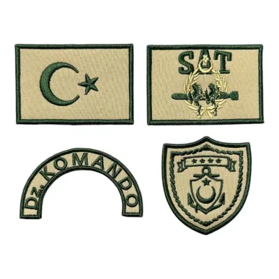 Tan Rengi Zemin SAT Komando Patch Seti Nakış