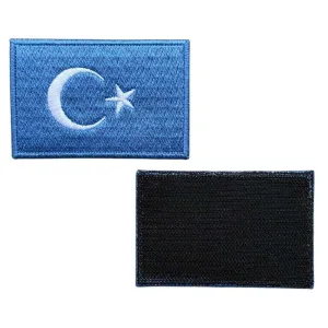 dogu turkistan bayragi patch nakis arma cirtli