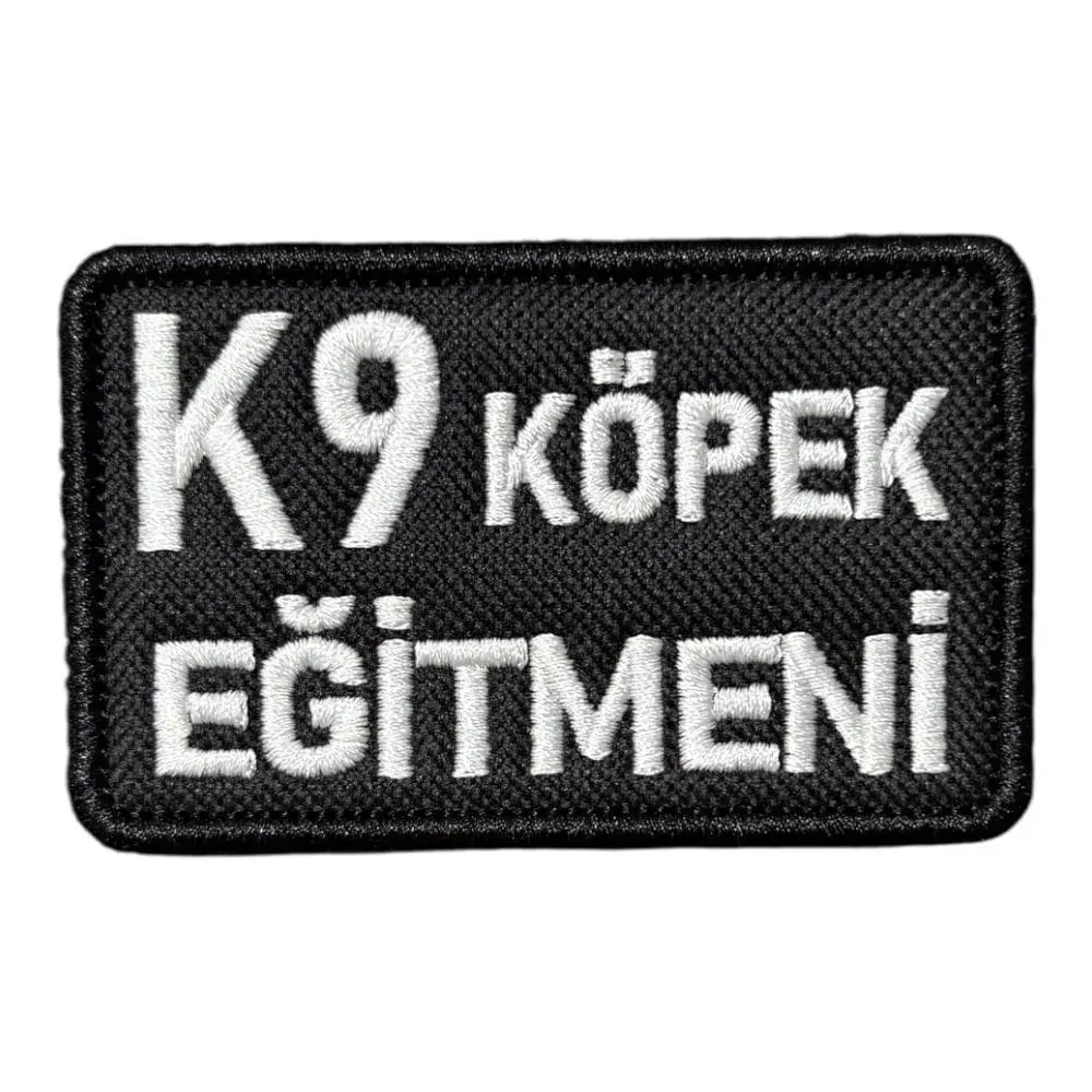 siyah zemin k9 kopek egitmeni nakis patch