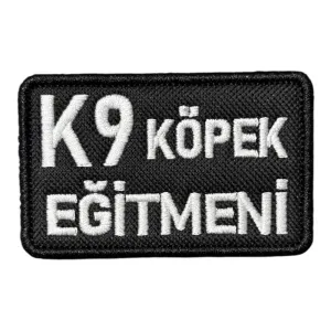 siyah zemin k9 kopek egitmeni nakis patch