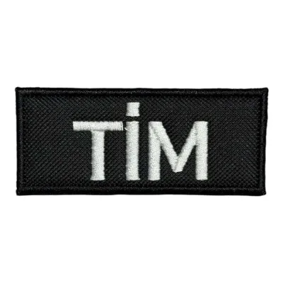 Siyah Zemin Tim Yazılı Nakış Peç Patch