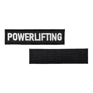 siyah zemin powerlifting yazili patch pec cirtli