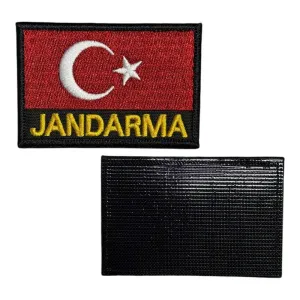 turk bayragi jandarma yazili nakis patch pec cirtli