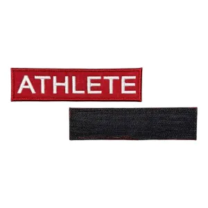 kirmizi zemin athlete yazili patch pec cirtli