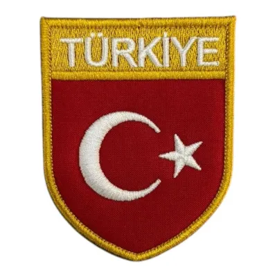 Türkiye Yazılı Türk Bayrağı Nakış Peç Patch