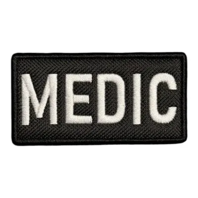 Siyah Zemin Medic Patch Nakış Peç
