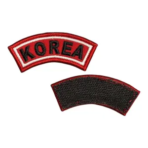 kirmizi zemin korea yazili nakis patch pec cirtli