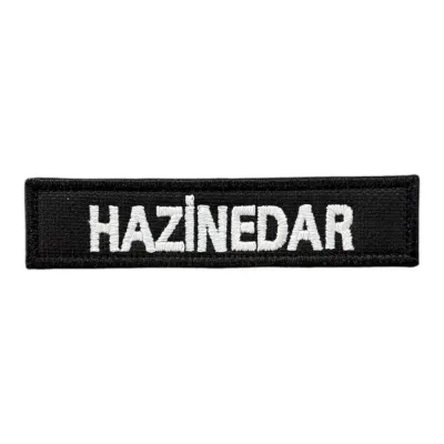 Siyah Zemin Hazinedar Yazılı Nakış Patch