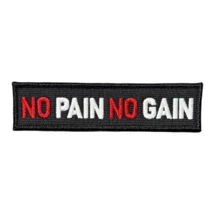 siyah zemin no pain no gain yazili patch pec