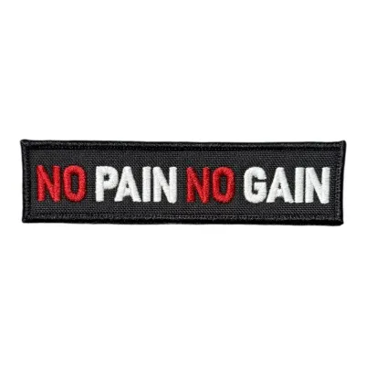 Siyah Zemin No Pain No Gain Yazılı Patch Peç