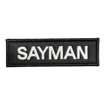 Siyah Zemin Sayman Yazılı Nakış Patch