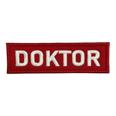 Kırmızı Zemin Doktor Yazılı Nakış Peç Patch
