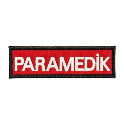 Kırmızı Zemin Paramedik Yazılı Nakış Peç Patch