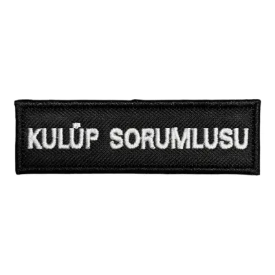 Siyah Zemin Kulüp Sorumlusu Yazılı Nakış Patch