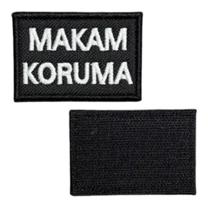 siyah zemin makam koruma patch pec 6x4 cm cirtli