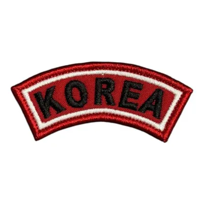 Kırmızı Zemin Korea Yazılı Nakış Patch Peç