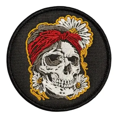 Skull Korsan Papatya Peç Patch